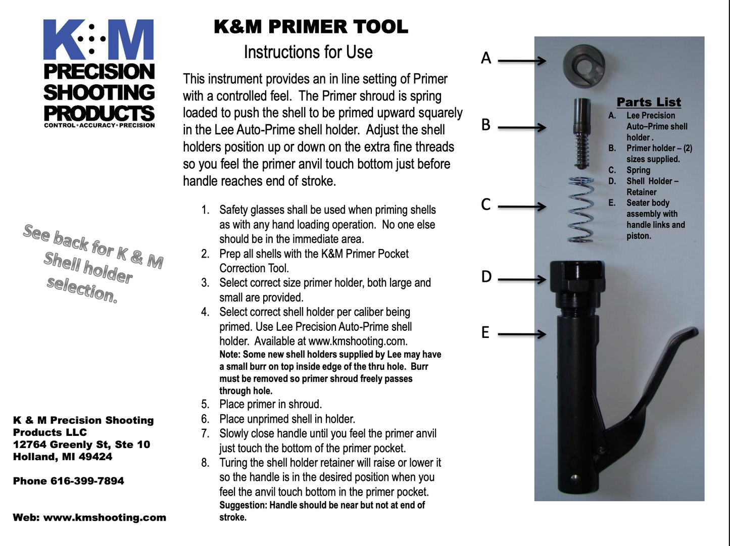 K&M - Primer Deluxe - No Shell Holder