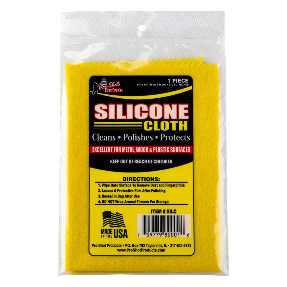 Yellow silicone cloth in packaging with a label on a white background