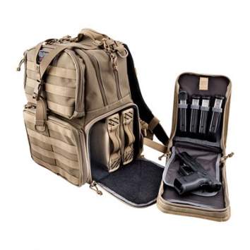 GPS Tactical Range Backpack / Holds 3 Handguns - Tan