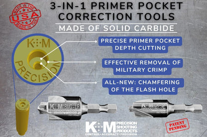 K&M - 3-in-1 Primer Pocket Tool Carbide