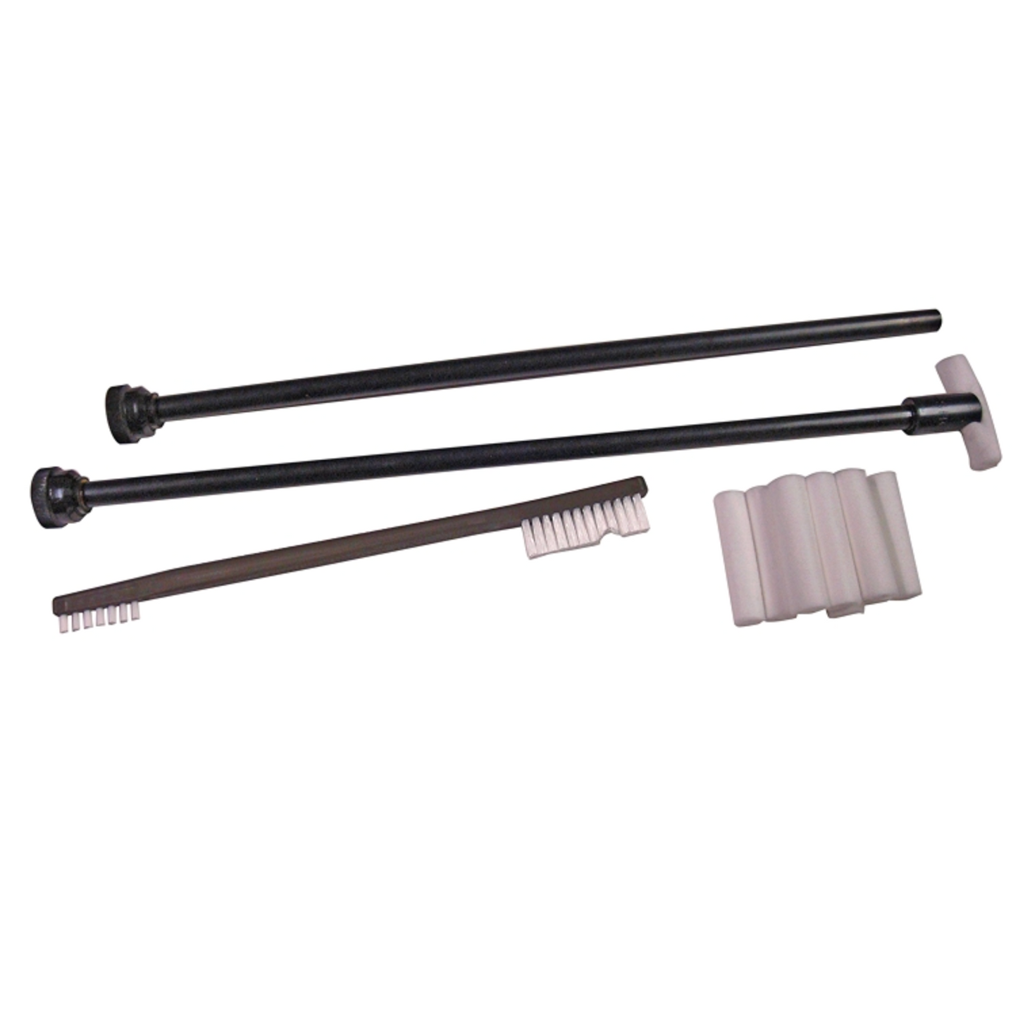 set of rifle action cleaning tools with a brush