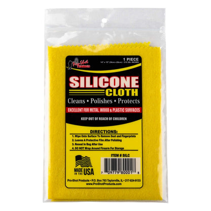 Yellow silicone cloth in packaging with a label on a white background